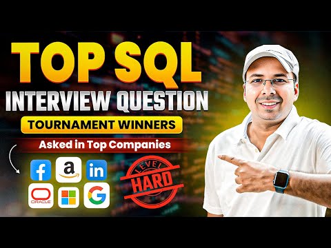 SQL Interview Q&A | HARD SQL Question on Window Functions - Tournament Winners | Asked in MAANG
