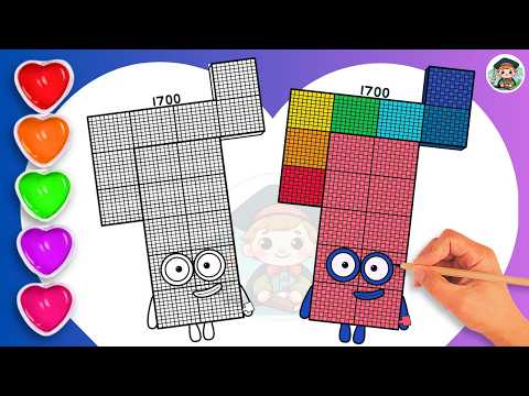 How To Draw Numberblock 1700 Coloring🌈 - Learn to draw Numberblock 1700 Coloring for kids