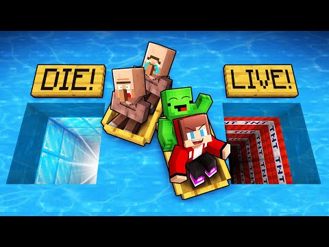 Mikey & JJ vs Villagers Choose the Right Sea Hole in Minecraft (Maizen)