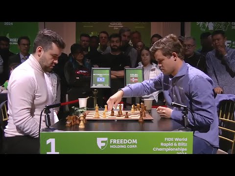 Magnus Carlsen vs. Ian Nepomniachtchi  / FIDE World Blitz`24  / "Game 1" in Final Championship Match