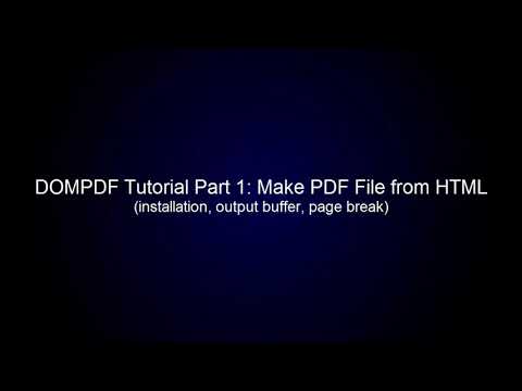 Make PDF File from HTML (installation, output buffer, page break) | DOMPDF Tutorial Part 1