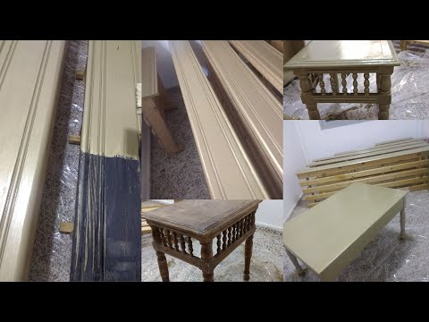 صباغة الخشب منزليا باللون الدهبي بطريقة سهلة وناجحة 100٪100