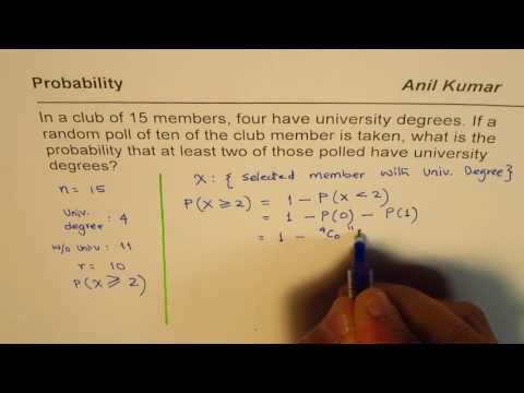 Probability with At Least Two in Selected Group