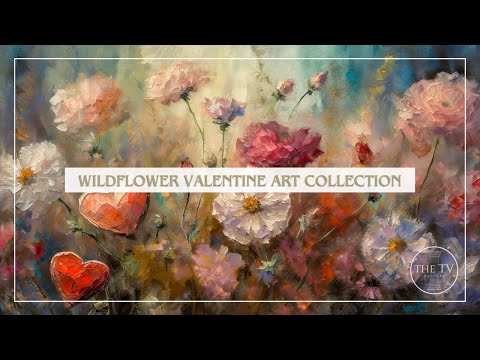 Wildflower Valentine Art | 4K Frame TV Art Screensaver | Vintage Valentine Inspired Art | 6 scenes