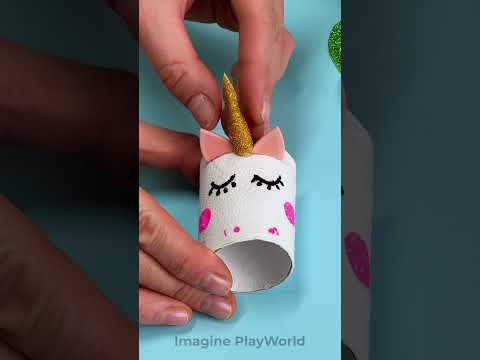 🦄 Roll + magic = the cutest unicorn puppet! 💛 #funforkids #paperrollcraft #creativekids