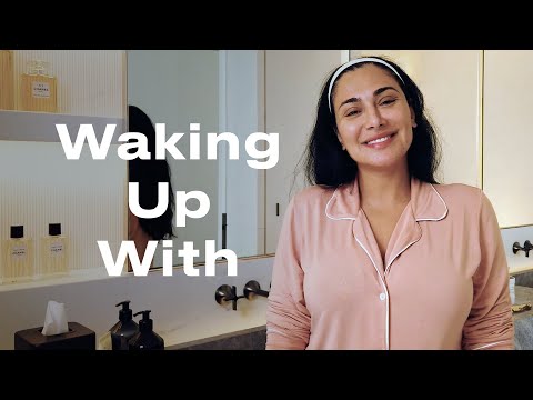 Huda Kattan Reveals How to Achieve Her Signature Glow | Waking Up With | ELLE