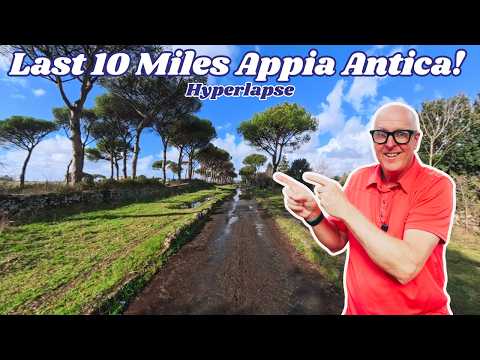 Last 10 Miles of Oldest Surviving Road in World | Via Appia Antica in Hyperlapse. (4k, Insta 360)
