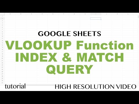 Google Sheets VLOOKUP Function Tutorial - INDEX & MATCH, QUERY - Part 1