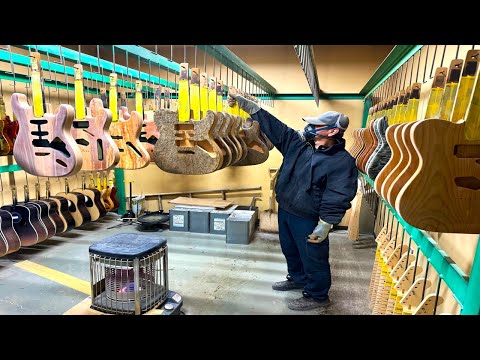 The process of making a Japanese electric guitar with  highly skilled and experienced craftsmen.