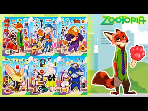 Disney ZOOTOPIA Movie DIY Make a Face Stickers Activity with Judy Hopps, Nick Wilde #zootopia