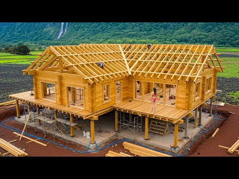 Building the World’s Most Beautiful Three-Story Wooden House – A Girl’s Full Journey