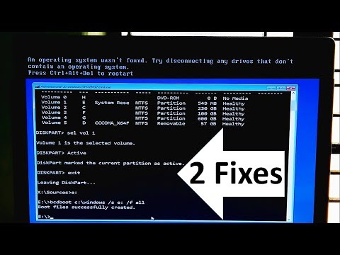 Error Repair: An operating system wasn't found, Fix Boot configuration data in Windows 10