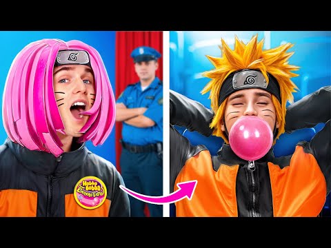 How to sneak Naruto into the movie theater? Candy and Ninja Challenge Sneakers!