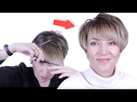 Женская Стрижка Самой Себе Пошагово дома | Стрижка Пикси Боб Шапочка | Женские Стрижки 2024-2025
