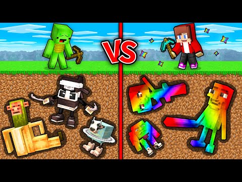 JJ and Mikey : POOR vs RICH Brainrot Mine Battle in Minecraft ! - Maizen