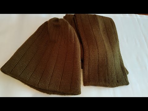 Ч.2. Шарф - модно и стильно! Мужской комплект на вязальной машине.