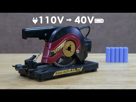 Broken Chop Saw 110V to 40V Battery Conversion | YAMASHIN