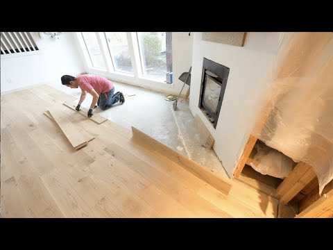 Wide plank solid white oak flooring.