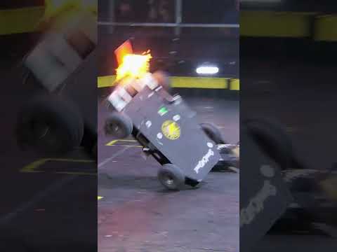 Bot gets turned into a fireball!