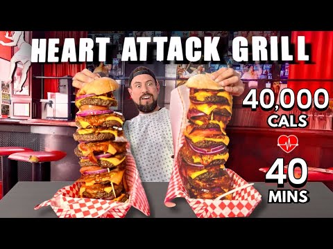 Heart Attack Grill: 40,000 Calories in 40 Minutes – 2 Octuple Bypass Burgers Attempted, Las Vegas