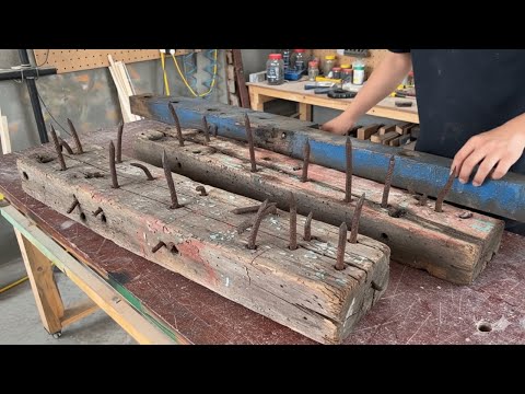 The Process Of Recycling Old, Nail-Filled, Cracked, And Rotten Boat Wood Into High-Value Furniture.