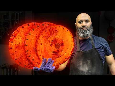 Forging Damascus Katana from Stone Cutting Discs