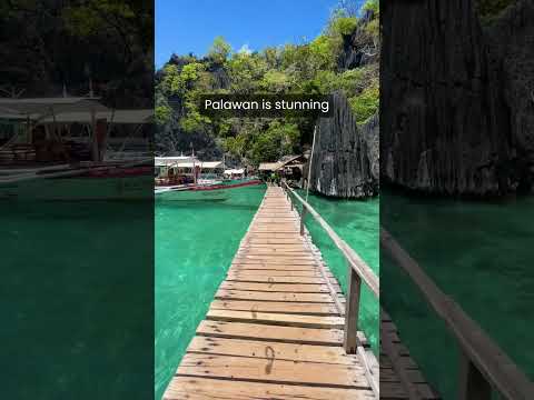 Walking the Kayangan Lake Boardwalk in Palawan, Philippines