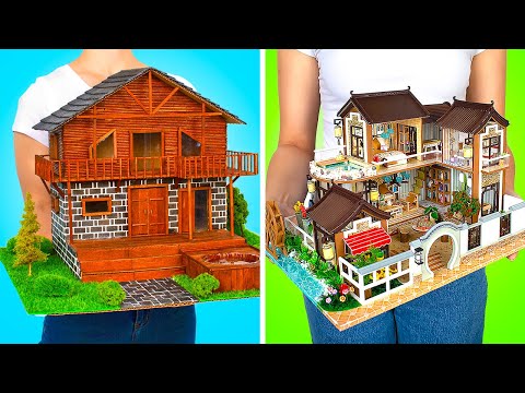 Awesome DIY Houses From Cardboard || Decorating Mini Houses