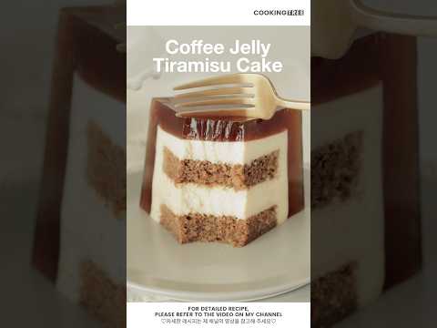 ☕ 젤리 속 티라미수 케이크?! Tiramisu Inside a Coffee Jelly Layer #Shorts