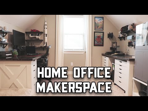 Home Office Tour // 3D Printing Maker Space Setup