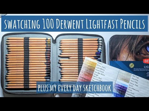 Swatching 100 Derwent Lightfast Pencils for a Pencil Case Colour Chart Plus My Daily Art This Year