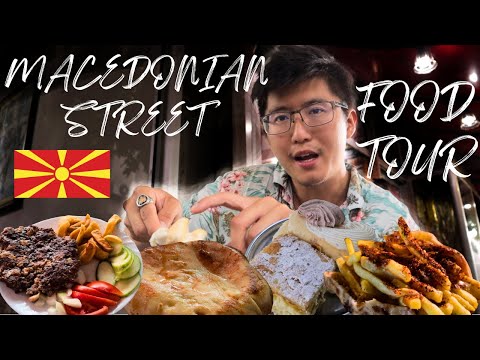 MACEDONIAN 🇲🇰 STREET FOOD TOUR - PLJESKAVICA, CEVPACICI, INDIJANKE + KREMPITA in SKOPJE, MACEDONIA!
