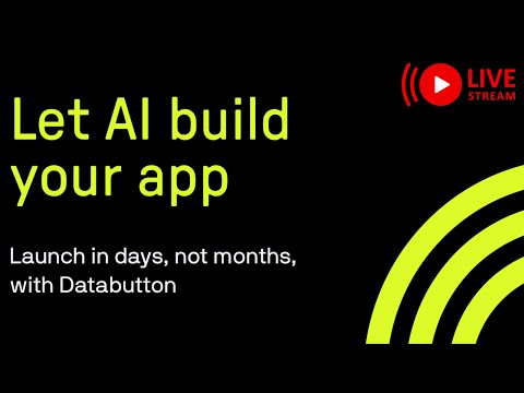 Customers asked how Databutton is different than Bolt.new, so we did a livestream