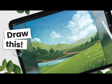 How To Draw Painterly Landscapes • Only 1 Brush!