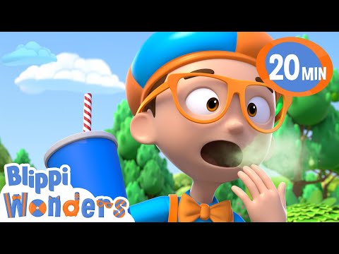 Blippi: The Big Burp Challenge! 🤭💨 | Blippi Learns Something New | Learning Videos for Kids 🔵🟠