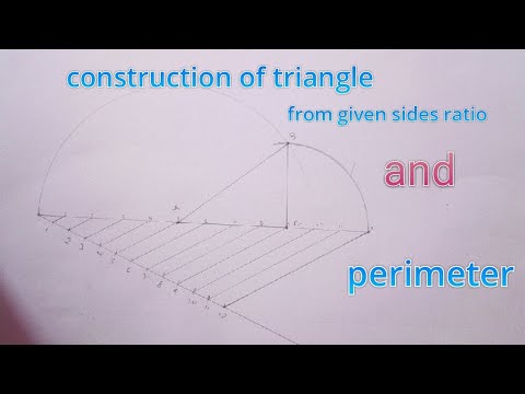 how to construct triangle with given perimeter and ratio of sides