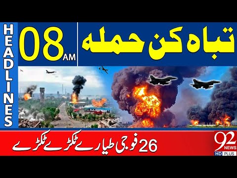 Devastating Attack | 26 Military Aircraft Destroyed | Headlines 08AM | 92 NewsHD