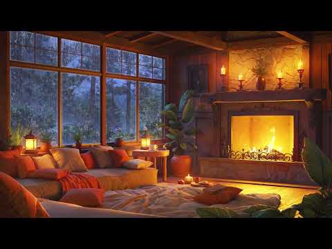 Heavy Rain, Thunder, and Fireplace Sounds for Instant Sleep  | ASMR Relaxation | 10 Hours