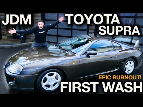 First Wash 1994 Toyota Supra JDM Full Detail Transformation and Burnout!