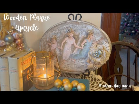 Thrift Flip Decoupage Wall Art ✨ Angels on Wood with Vintage Lace & Jewelry