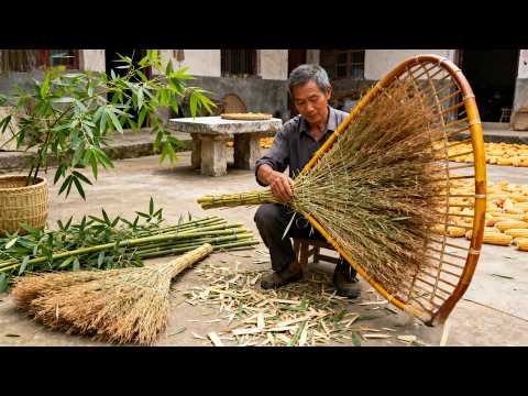 ASMR | Rare Handwoven Chinese Brooms – A Vanishing Rural Craft | No Talking | 中国手艺人