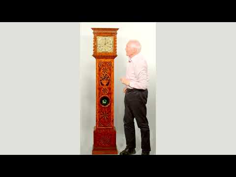 A rare walnut oyster, parquetry and marquetry panelled, month-going longcase clock Knibb, Circa 1685