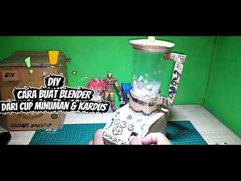Diy cara buat blender dari cup minuman dan kardus /ide kreatif dari kardus bekas