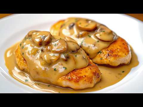 The most tender chicken in creamy mushroom sauce is a delight in every spoonful!