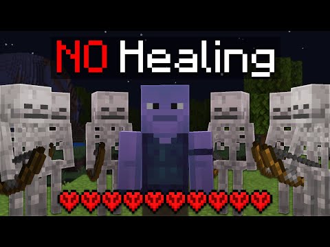 I Beat Minecraft WITHOUT Healing... (ever)