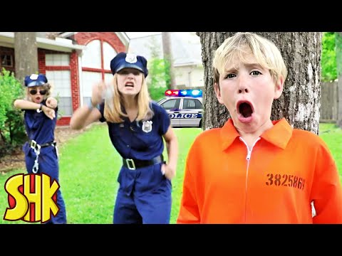 Prison Escape Backyard Breakout Challenge! SuperHeroKids Funny Family Videos Compilation