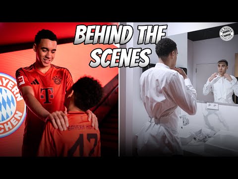 Jamal and his little brother on set! | BTS at the filming of Musiala's contract extension 📝