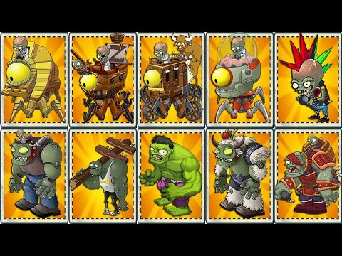 Plants vs Zombies 2: All Zomboss Fight vs. All Plants! (Shark vs Dragon vs Sphinx vs Tron vs Wagon!)