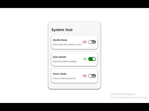 live coding: Create System Hub Card | Toggle Dashboard | HTML CSS & JAVASCRIPT🔥