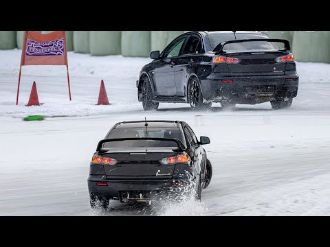 SNOW & ICE DRIFT: Mitsubishi Lancer Evolution X | #mitsubishi #lancerevox #lancer #rally #lungauring